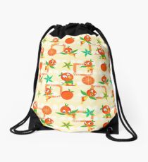 Orange Bird Drawstring Bag