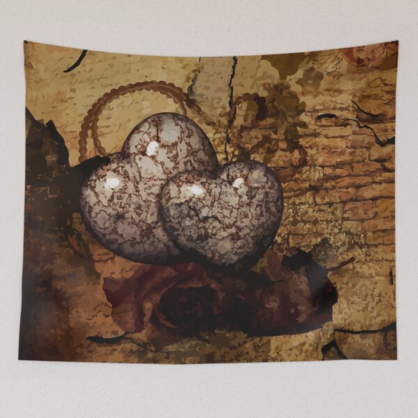 Item preview, Hearts made of stone in a decorative retro look designed and sold by harietteh.