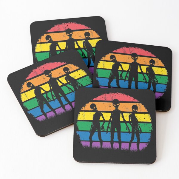 Item preview, Rainbow Aliens - Vintage Zeta Reticuli Greys, UFO Abduction Gift designed and sold by NatIntrovertSoc.
