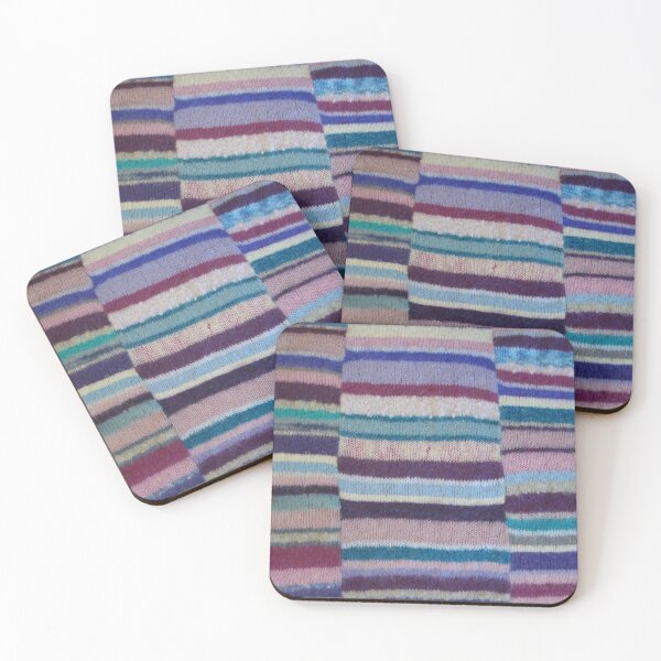 Item preview, vintage style colorful hand knitted stripes designed and sold by pollywolly.