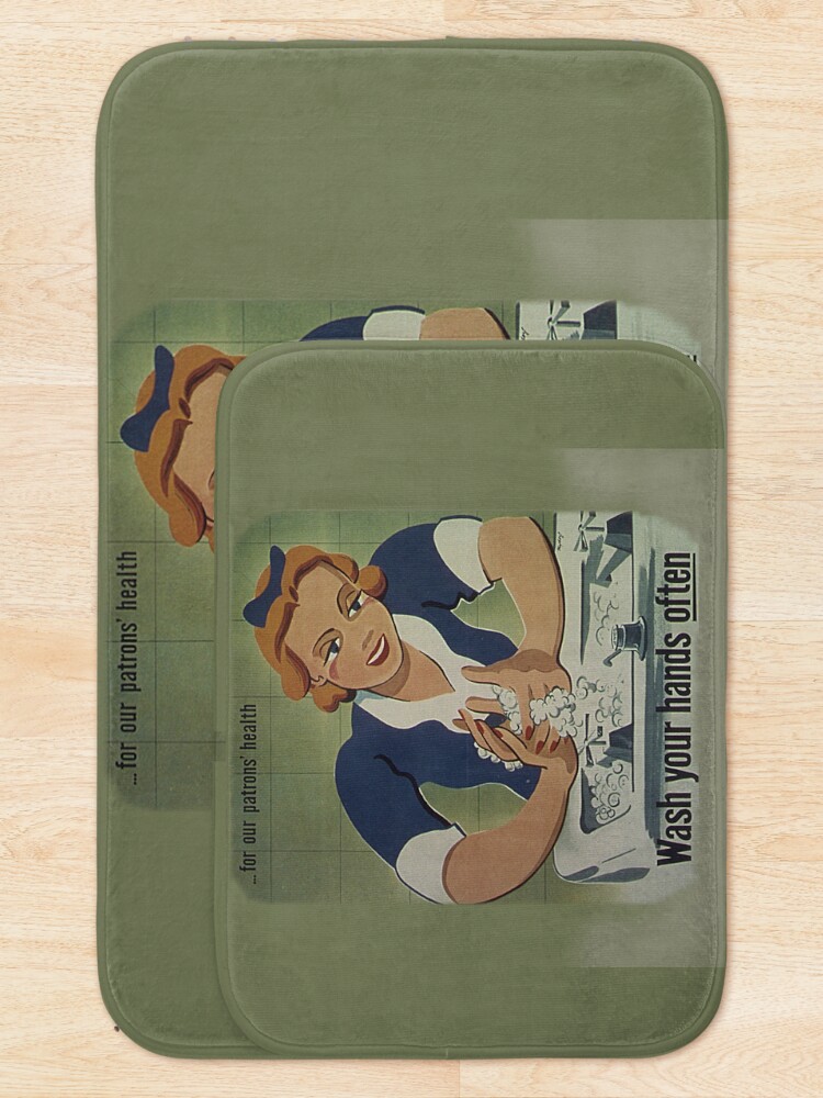 Alternate view of Vintage Patrons Health Wash Your Hands Often, RBSSG Bath Mat