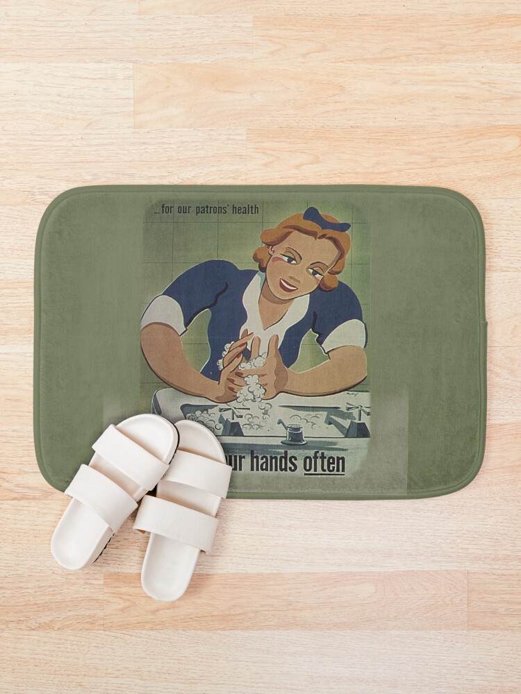 Alternate view of Vintage Patrons Health Wash Your Hands Often, RBSSG Bath Mat