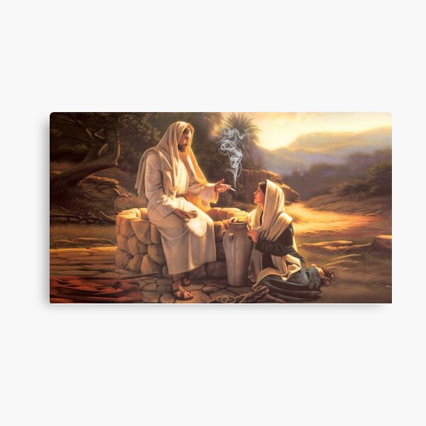 Jesus and the Woman at the Well Canvas Print