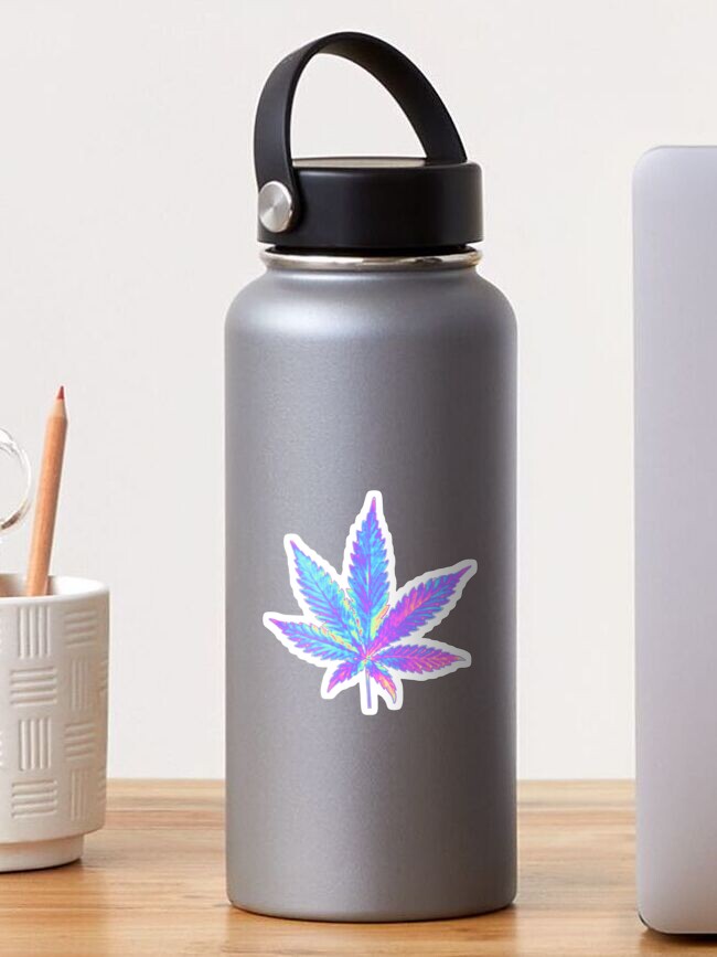 Thumbnail 1 of 3, Sticker, Holographic Weed designed and sold by dinaaaaaah.