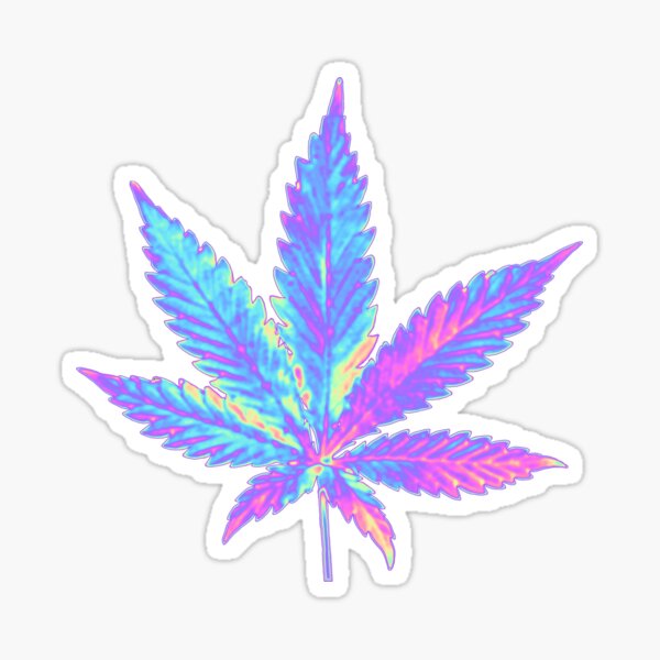 Autocollant D'icône De Chanvre De Logo Coloré De Cannabis De Feuille  Autocollant Rétro Hippie De Marijuana Médicale