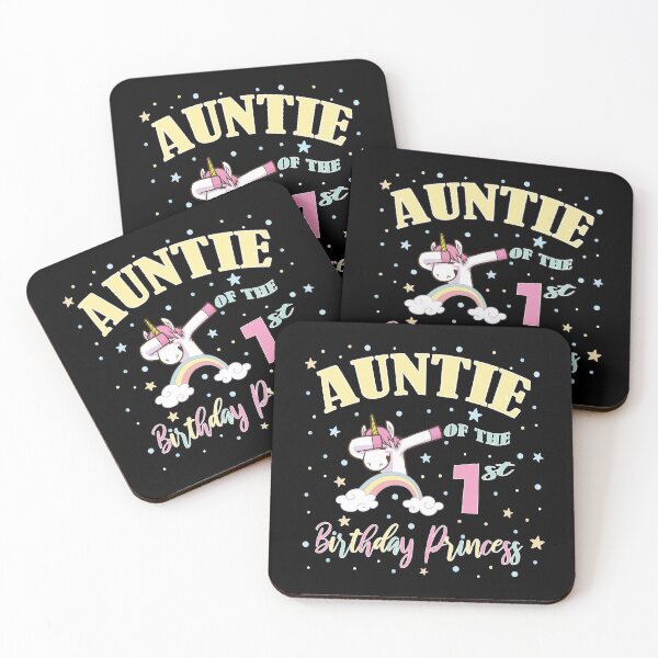 Item preview, Auntie Of The 1st Birthday Princess Girl Unicorn Aunt design designed and sold by Grabitees.