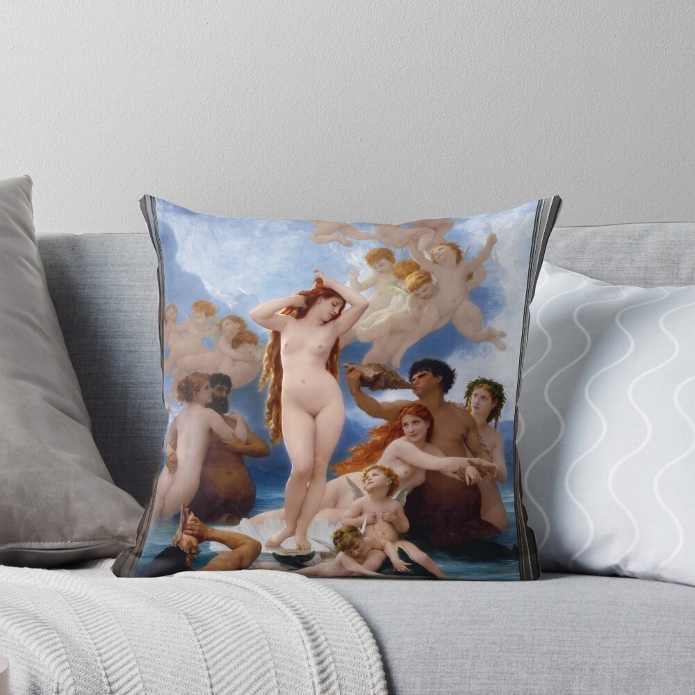 The Birth Of Venus by William-Adolphe Bouguereau - Eternal Beauty Is Born 3 The Birth Of Venus by William-Adolphe Bouguereau Classical Fine Art Old Masters Reproduction Floor Pillow