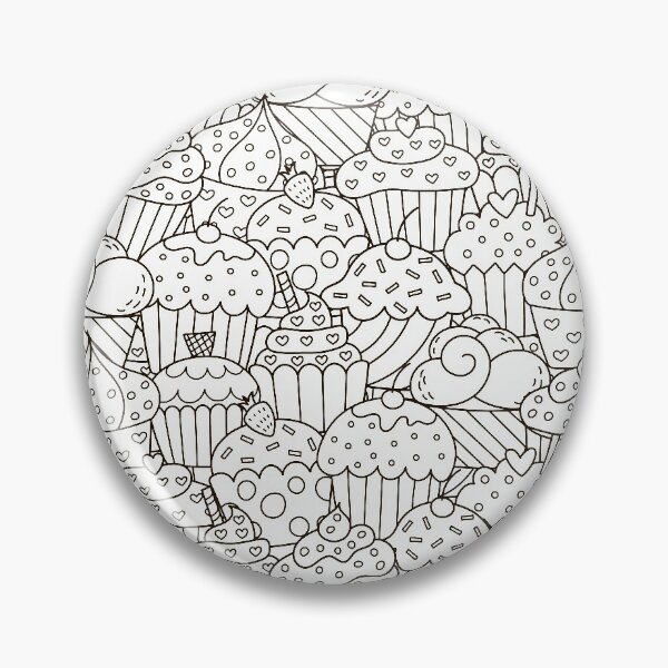 Item preview, Cup cakes birthday occasion, black and white drawing, transparent seamless pattern,  designed and sold by Latch Farm  Studios.