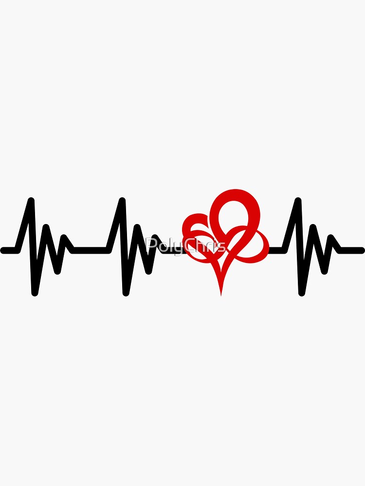 Love EKG Heart Sticker - U.S. Custom Stickers