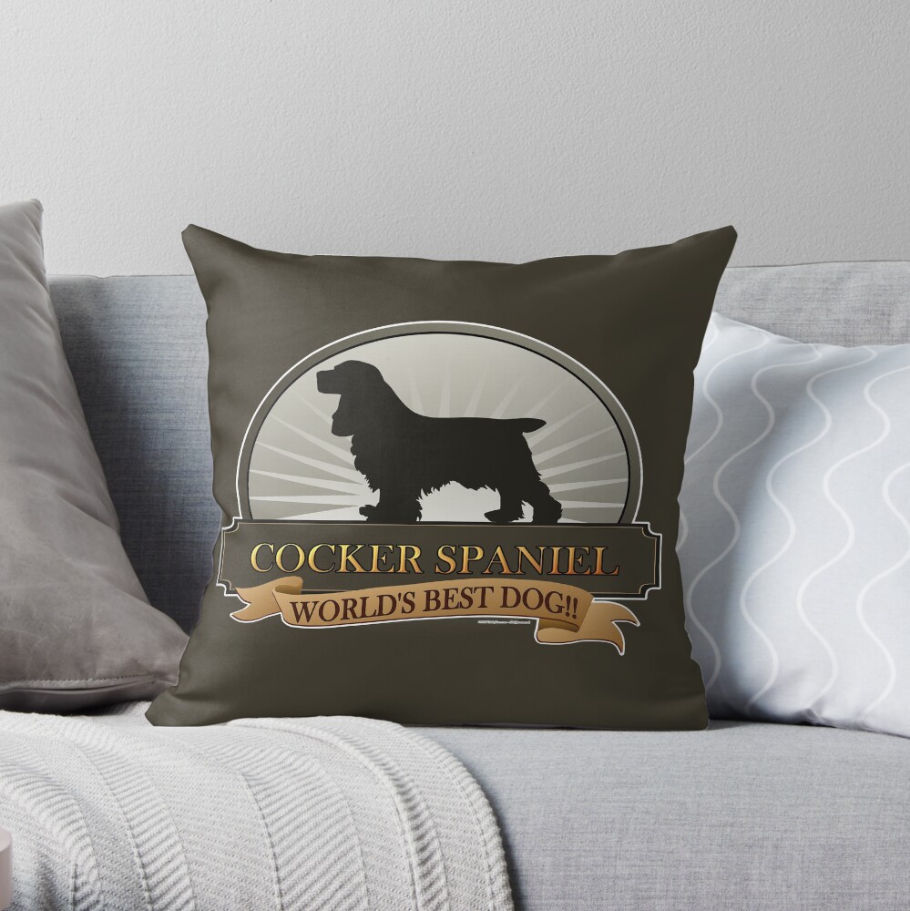World's Best Dog - Cocker Spaniel Throw Pillow