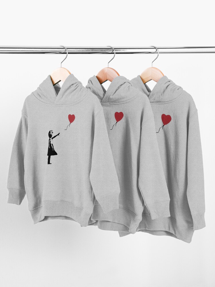 Alternate view of Girl With Balloon Banksy Toddler Pullover Hoodie