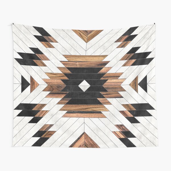 Urban Tribal Pattern No.5 - Aztec - Concrete and Wood Tapestry