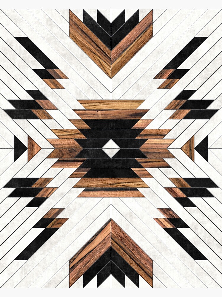 Urban Tribal Pattern No.5 - Aztec - Concrete and Wood by ZoltanRatko