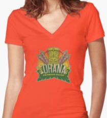 'Ohana means family ... Women's Fitted V-Neck T-Shirt
