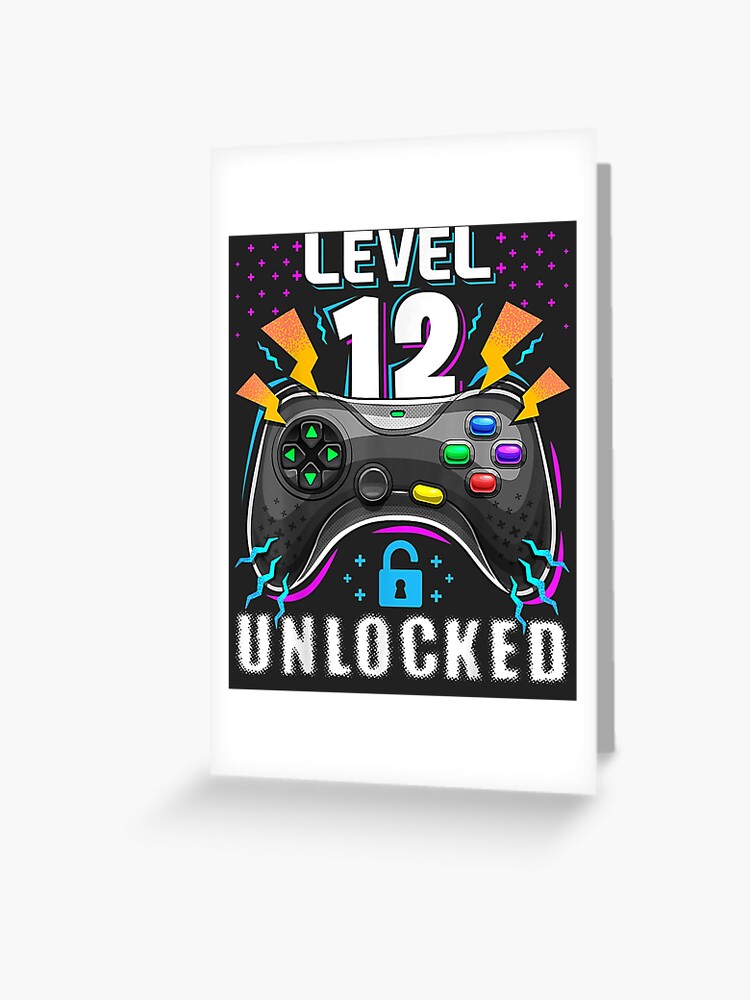 Carte De Vœux Niveau 12 Jeu Video Debloque 12e Anniversaire Gamer Gift Boys Par Joaomelo Redbubble