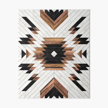 Urban Tribal Pattern No.5 - Aztec - Concrete and Wood Art Board Print