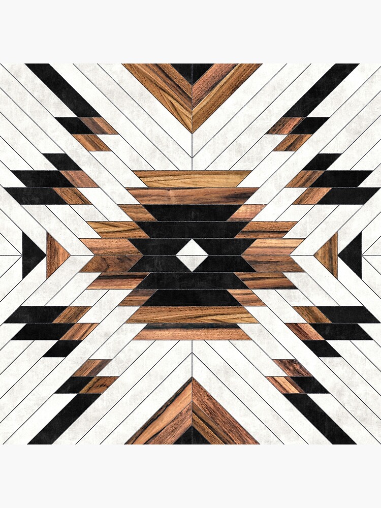 Urban Tribal Pattern No.5 - Aztec - Concrete and Wood by ZoltanRatko