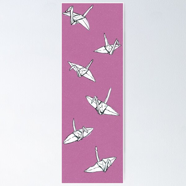 Minimalist tattoo boho origami paper duck line art