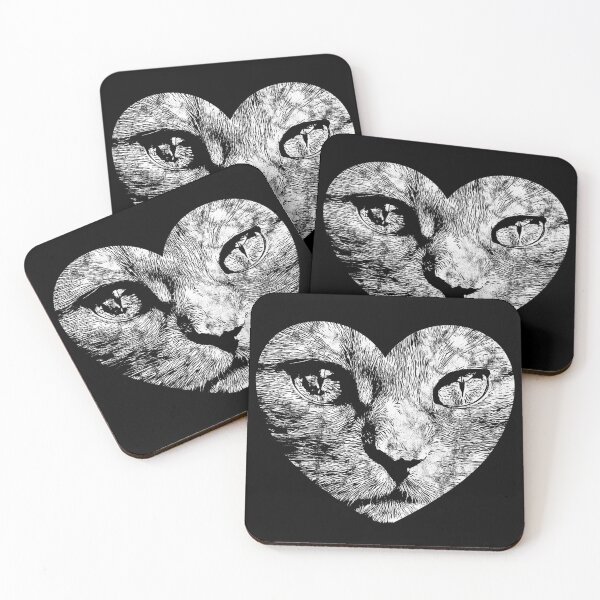 Item preview, Cat's eyes heart shaped cat face designed and sold by EllenTune.