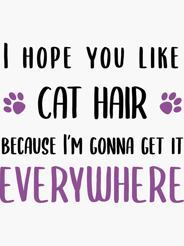 "Cat Hair is getting EVERYWHERE" Sticker by AdoptMeMeow Redbubble