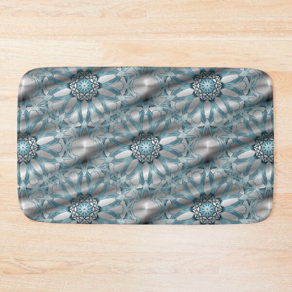 Item preview, Blue mandala flower on silver designed and sold by iRenza.