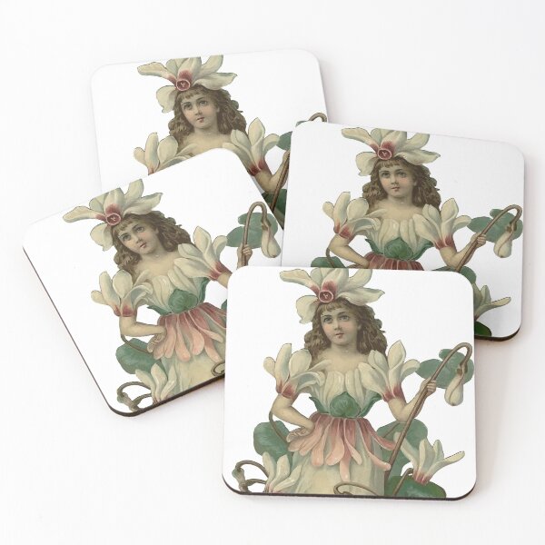 Item preview, Vintage Cherub Fairy in Garden designed and sold by digitalvintage.