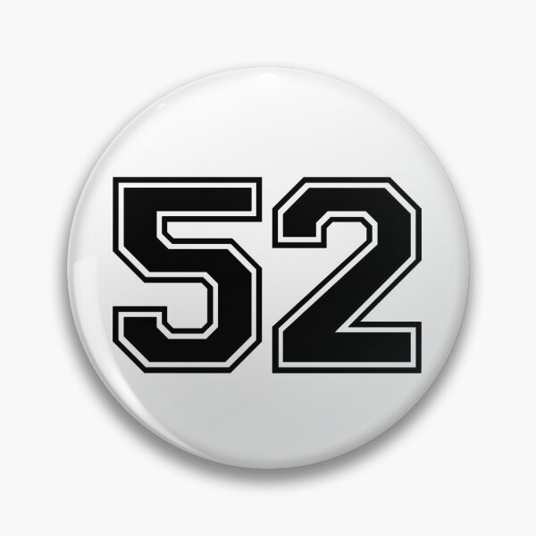 Item preview, Varsity Team Sports Uniform Number #52 - Black designed and sold by RiplMedia.