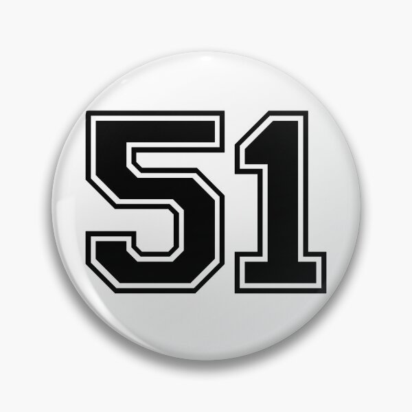 Item preview, Varsity Team Sports Uniform Number #51 - Black designed and sold by RiplMedia.