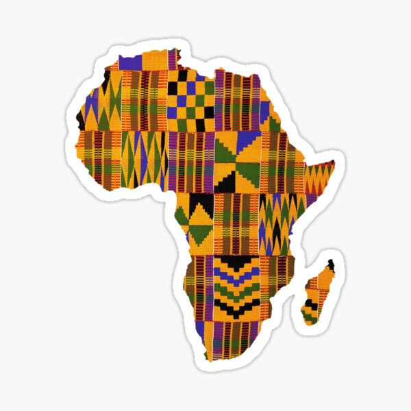 Gift Bags Stickers DIGITAL 'Best Wishes' African Inspired Blue Heart Kente Image For Use With Cards
