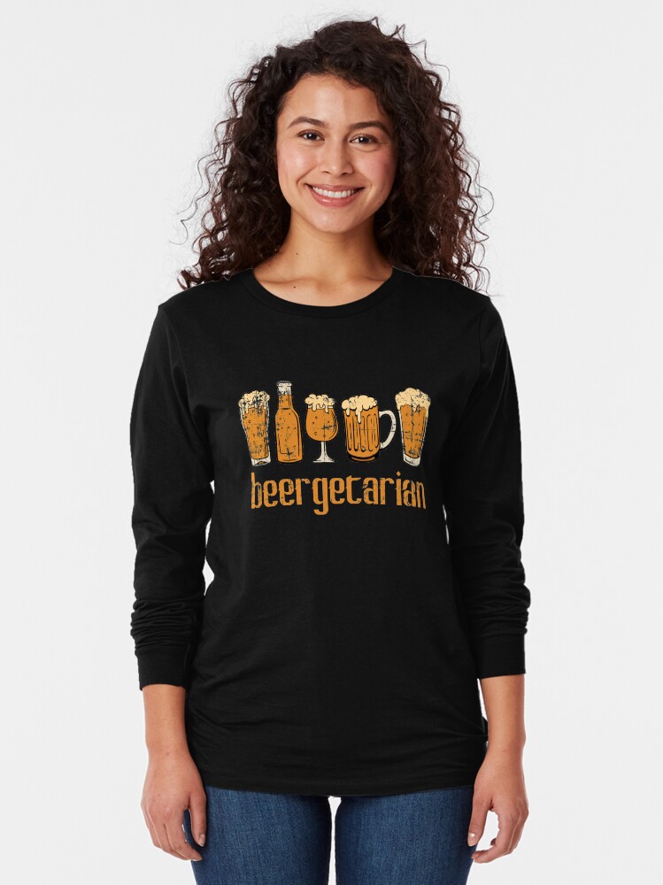 Vista alternativa de Camiseta de manga larga "Beergetarian" Drunkard Drunk Beer Shirt para el diseño de camiseta alcohólica Alcohol Wasted Partying
