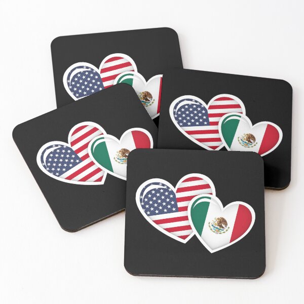 Item preview, MEXICAN AMERICAN HEARTS WITH FLAGS designed and sold by designdistiller.