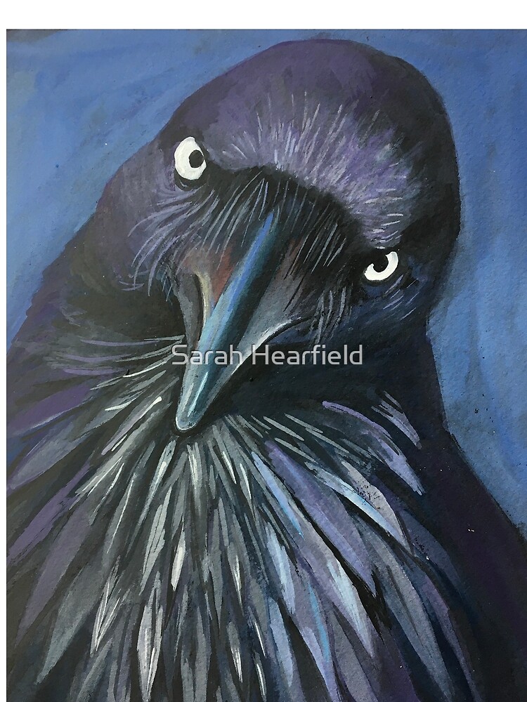 Perched and sat, and nothing more, the Raven. Cooped up bird telling you to stay home!! by sarahrozdilski