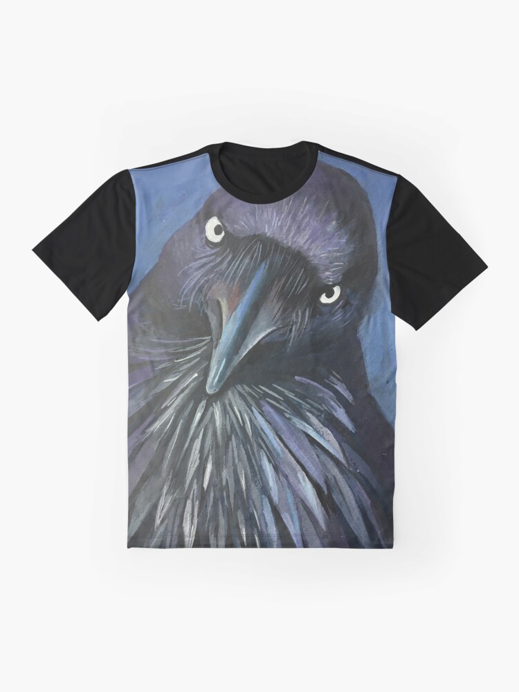 Alternate view of Perched and sat, and nothing more, the Raven. Cooped up bird telling you to stay home!! Graphic T-Shirt