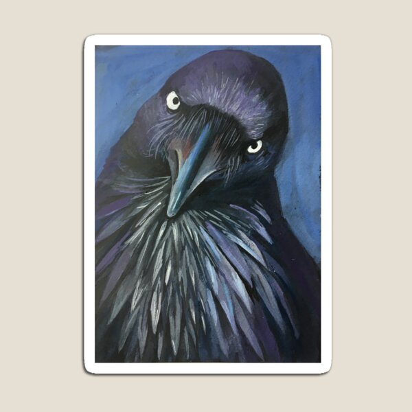 Perched and sat, and nothing more, the Raven. Cooped up bird telling you to stay home!! Magnet