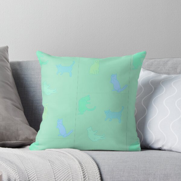Item preview, Pastel Cats - green- designed and sold by RebeccaBidgoodd.