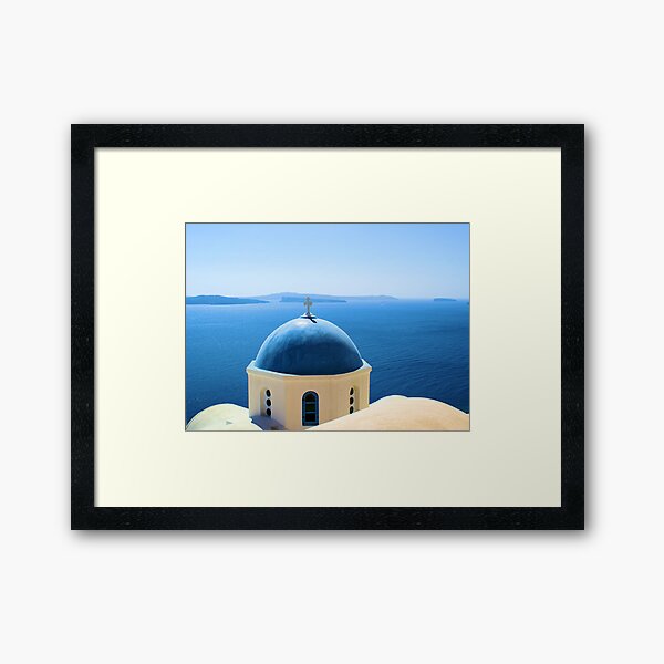 Shades of blue in Greece Framed Art Print