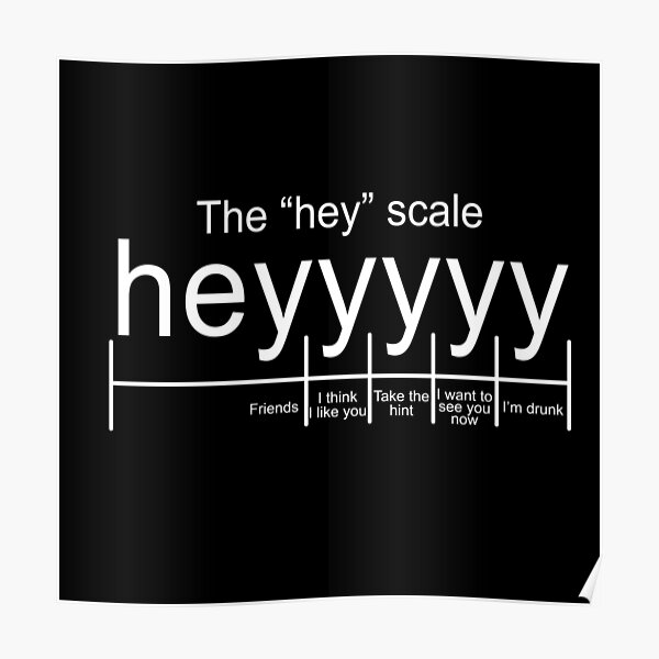 "The 'hey' scale" Poster for Sale by MeaLay7 Redbubble