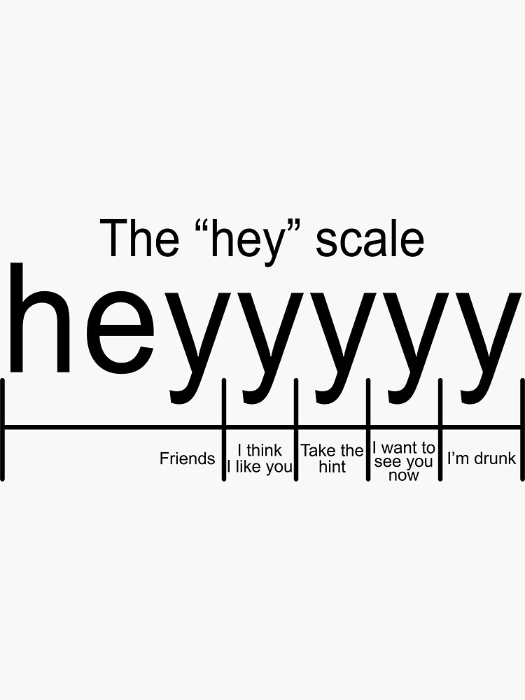 "The 'hey' scale" Sticker for Sale by MeaLay7 Redbubble