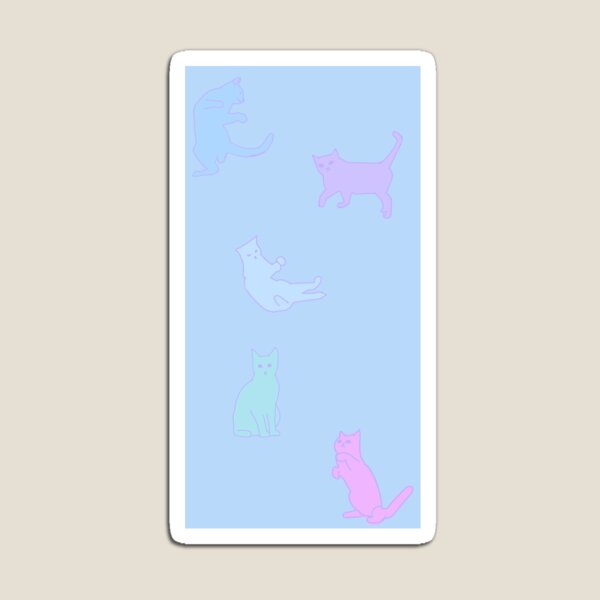 Item preview, Pastel cats - blue -  designed and sold by RebeccaBidgoodd.