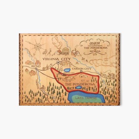 Ponderosa Map Bonanza Art Board Print