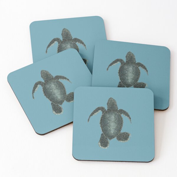 baby kemps Ridley sea turtle Coasters (Set of 4)