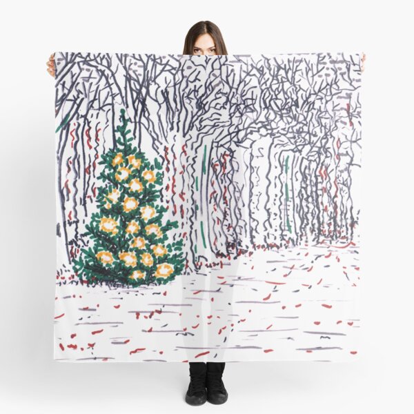 Tree with Christmas Decoration Scarf