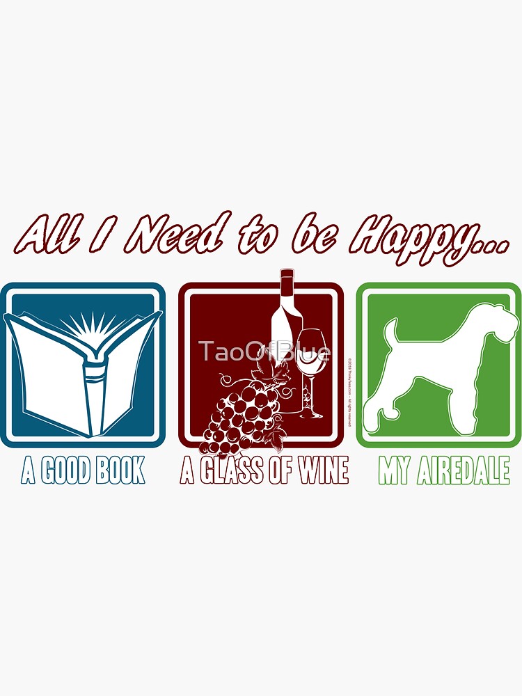 Book, Wine, Airedale by TaoOfBlue