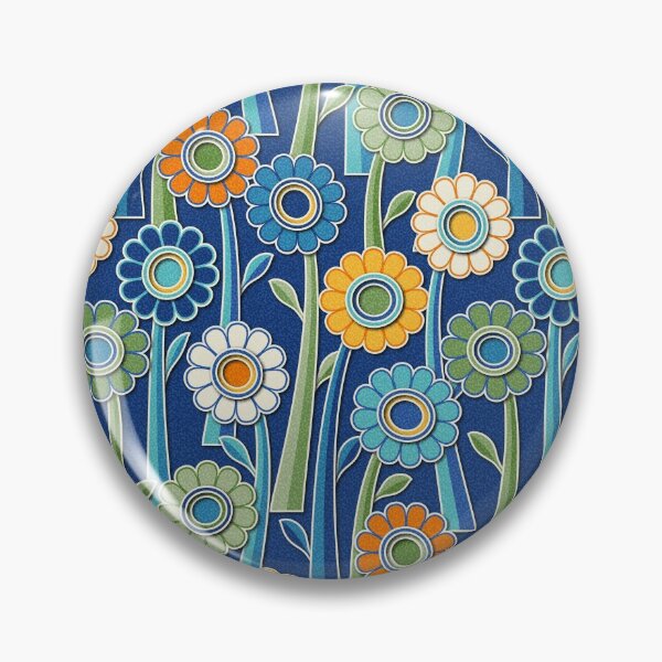 Item preview, Paper Cut Gerber Daisies // Version 10 // Navy Blue, Salmon, Yellow, Turquoise, Green, Ivory designed and sold by Elsy's Art.