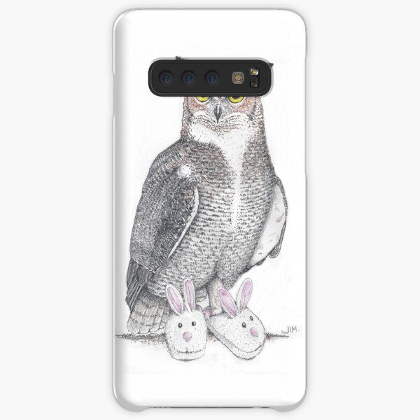 Great horned owl in bunny slippers Samsung Galaxy Snap Case