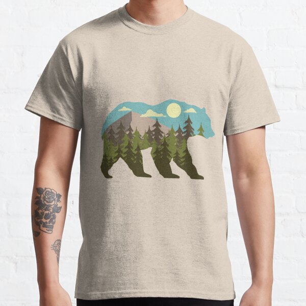 bear silhouette with beautiful landscape Classic T-Shirt