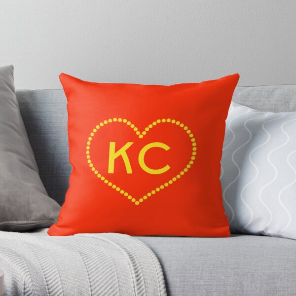 Kansas City KC Heart I Love KC Design Throw Pillow