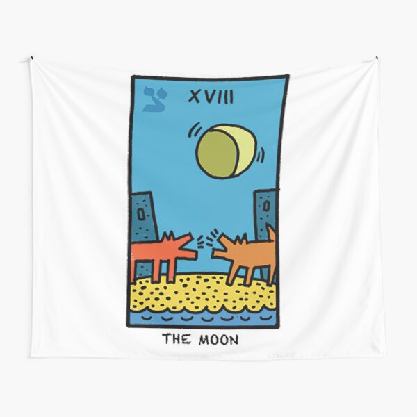 Kieth Haring Moon Tarot Tela decorativa