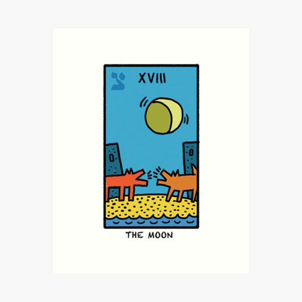 Kieth Haring Moon Tarot Kunstdruck