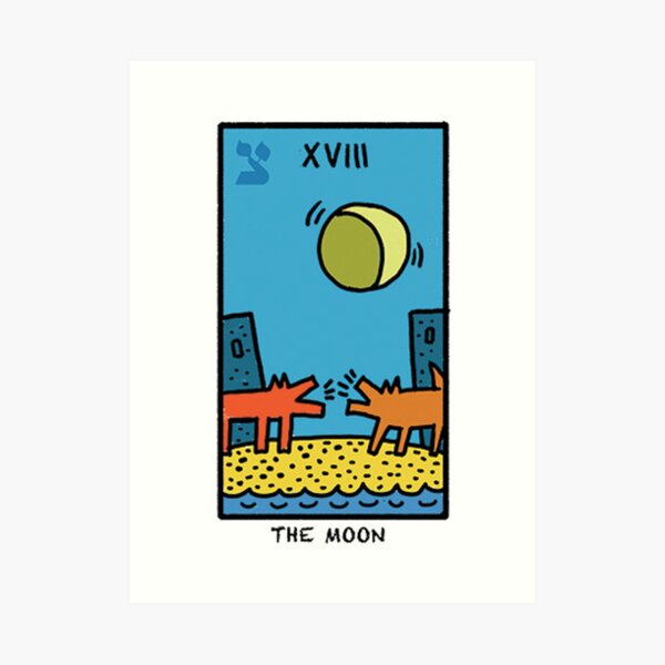 Kieth Haring Moon Tarot Art Print
